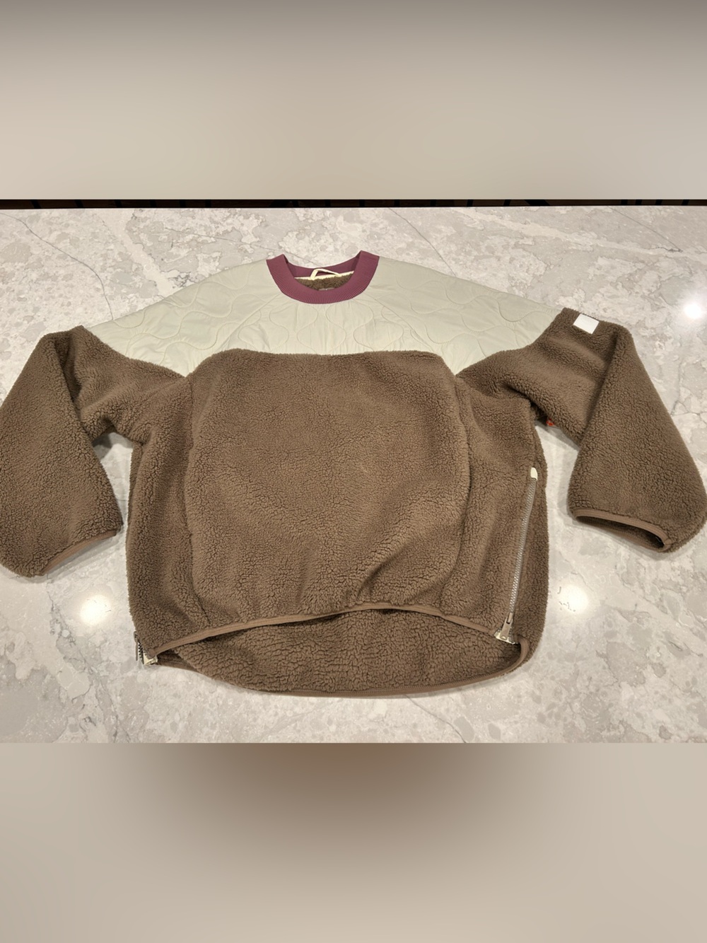 Free People Movement Sherpa Jacket with Mauve Ribbed Collar